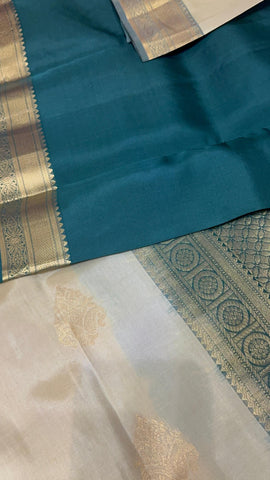 Half mix Kanjeevaram silk saree Half mix Kanjeevaram silk saree