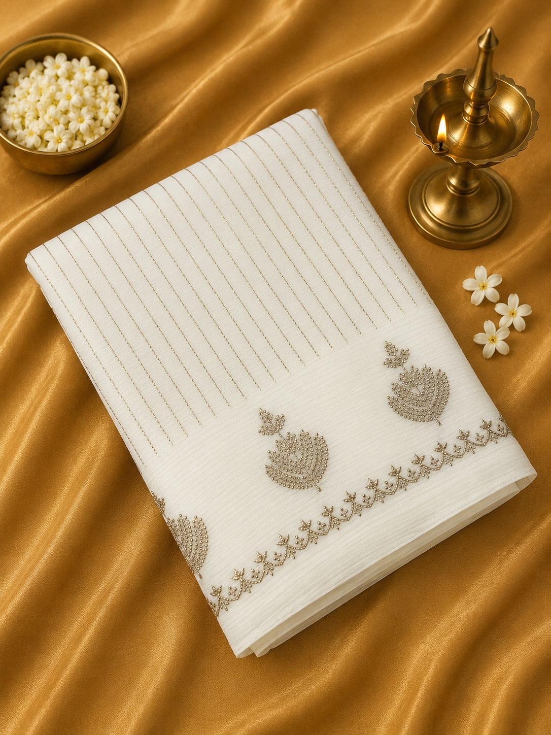 Russian Silk Saree With Embroidery