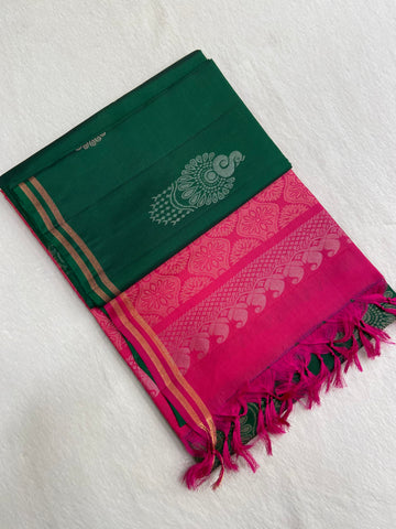 Half Mix Kanjeevaram Soft Silk Saree