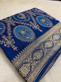 Premium Banarasi Crepe Kalamkari Saree