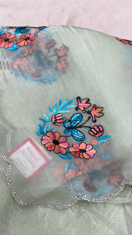 Pure Paper Crush Organza Saree