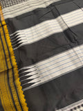 Premium quality Ilkal cotton saree- Black and White