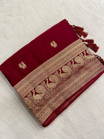 Premium crepe satin silk saree