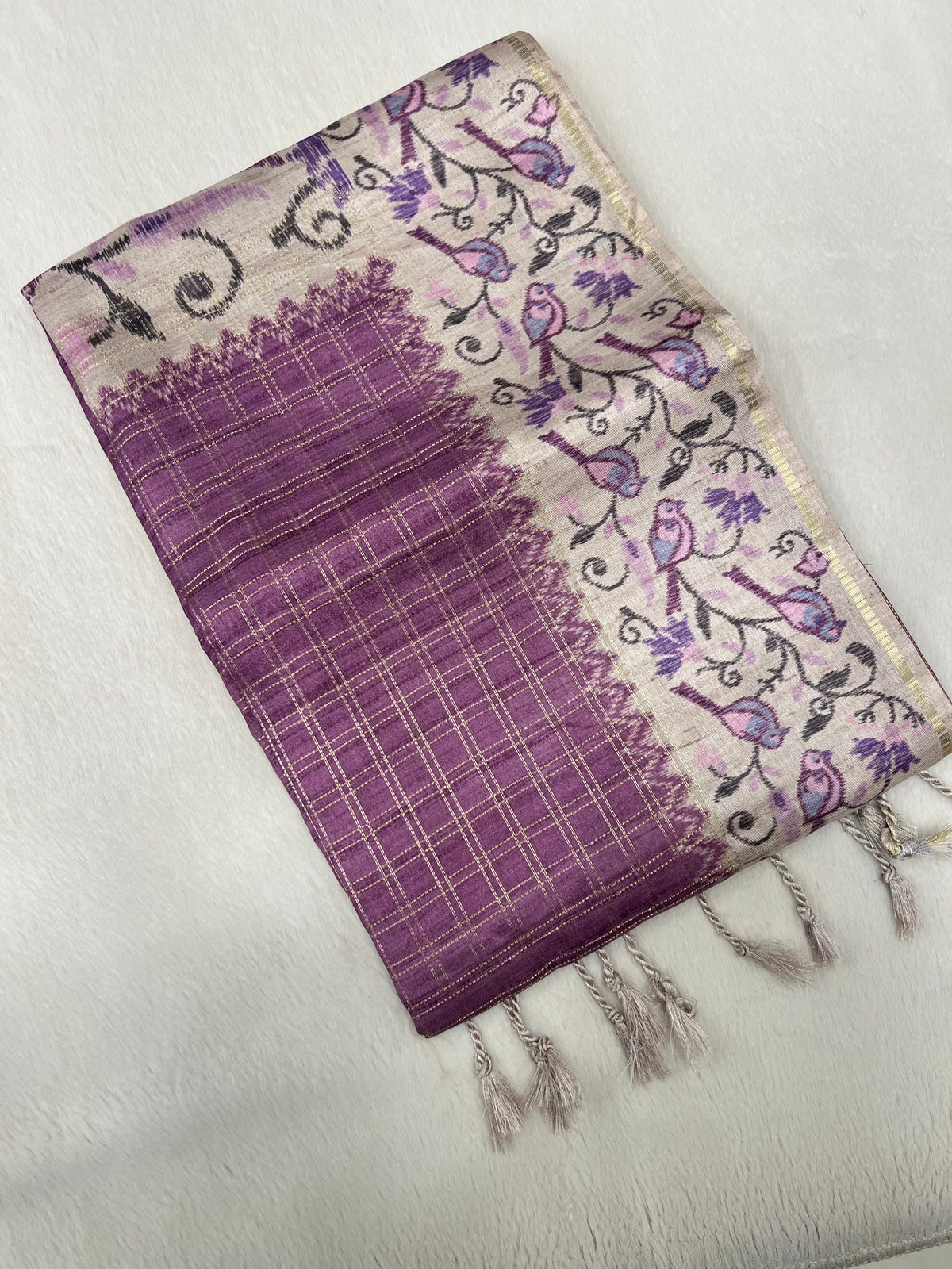 Premium Butter Silk Saree With Kalamkari Border✨