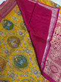 Premium Banarasi Crepe Kalamkari Saree