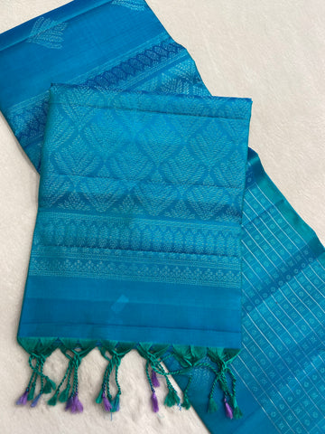 Pure Handloom Kanjeevaram Soft Silk Mark Certified Saree