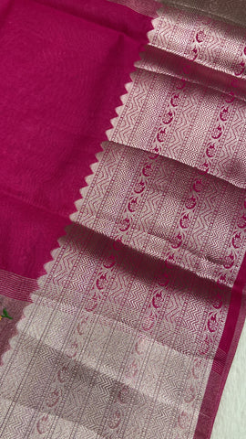 Tissue Organza Saree(dark)💓🌸