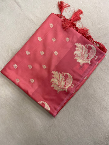 Premium crepe satin silk saree🦚