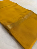 Pure Mix Mysore Crepe Silk Saree- Mustardy golden
