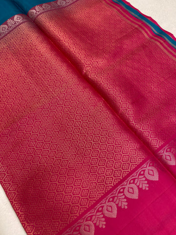 Half Mix Kanjeevaram Soft Silk Saree
