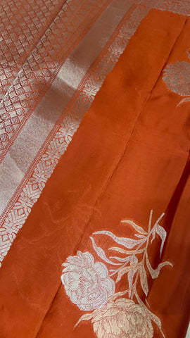 Pure Crepe satin silk saree