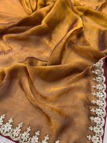 Designer Fancy Saree With Work