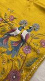 Premium Soft Chinnon Saree With Embroidery - 901982
