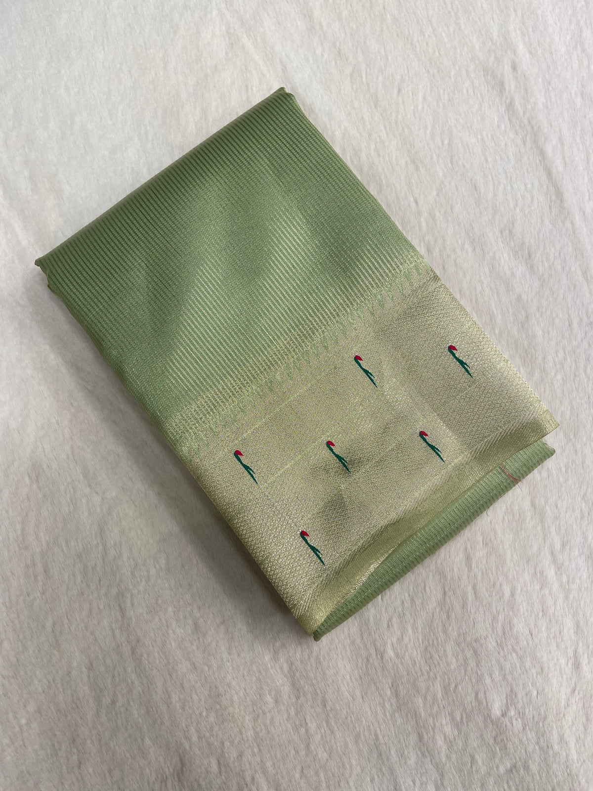 Premium tissue organza saree with Paithani pallu
