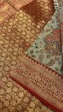 Premium Banarasi Crepe silk Saree With Appliqué Work - 902647