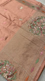 Premium Russian Dola Silk Sare With Embroidery