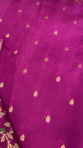 Premium semi Mashru silk saree (Wine)