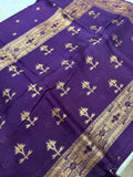 Premium Quality Tussar Saree in Paithani Weaves (Wine-ish Purple)
