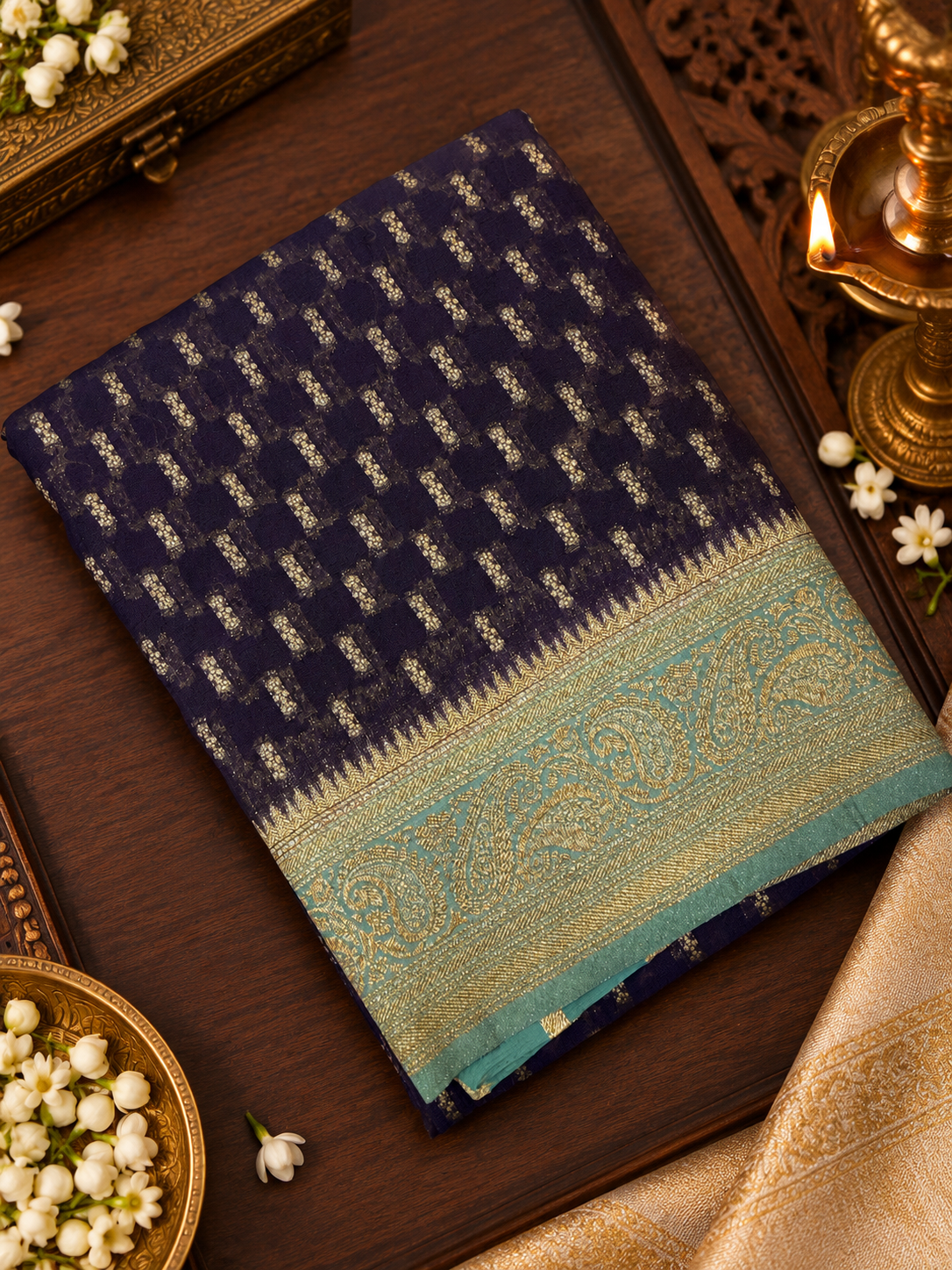 Premium Crush Georgette Saree -902138