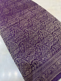 Pure Mix Mysore Crepe Silk Saree in brocade design- 902595 Purple