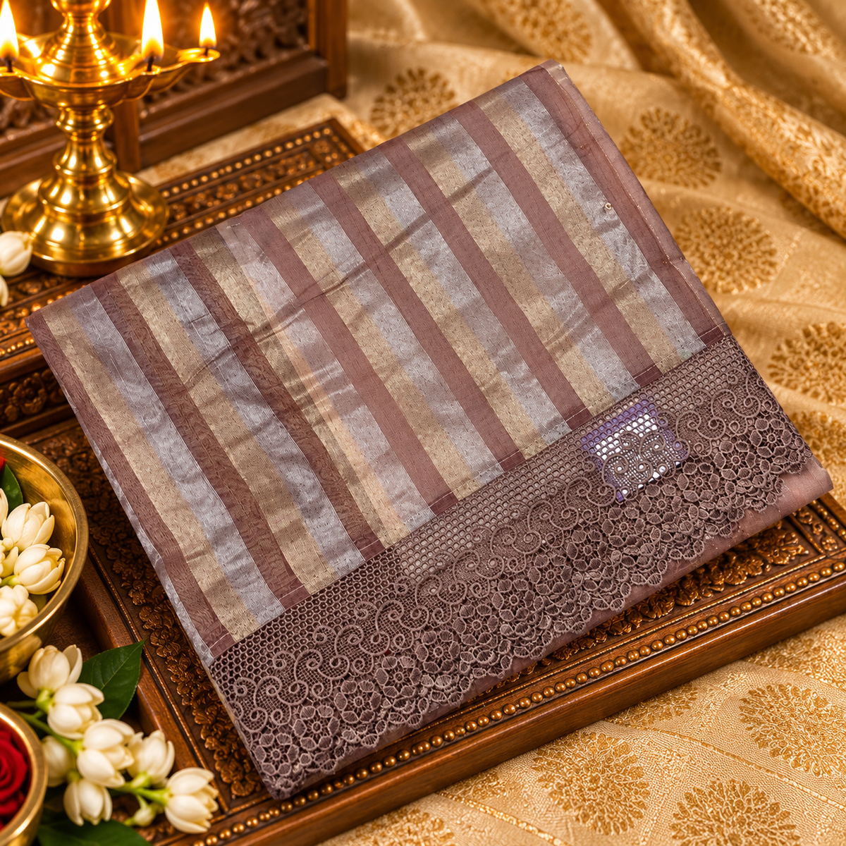 Premium Soft Tassar Tissue Saree -902584