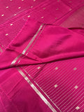 Pure Mix Crepe Mysore Silk Saree (Reddish pink)