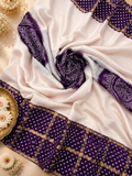 Premium Crepe Silk Saree With Bhandani Design- Purple
