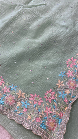Premium Crush Organza Saree