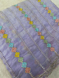 Premium Crush Organza Saree (Lavender)
