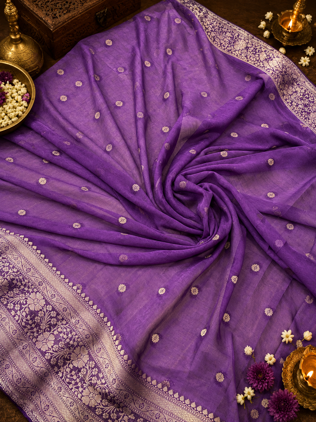Premium Dola Silk Saree- 902183 Purple