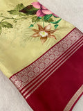 Pure Mix Printed Mysore Crepe Silk Saree