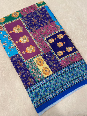 Banarasi Kalamkari Saree With Mirror Work