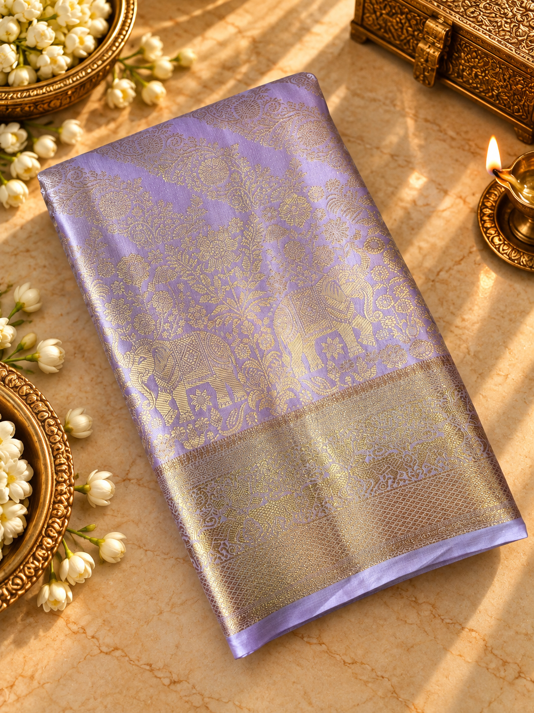 Premium Bridal Semi Kanchipuram Silk Saree -RF1301