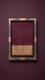 Garnet Plum Silk Saree with Antique Zari Border