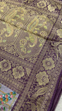 Premium Banarasi Crepe silk Saree With Appliqué Work - 902644