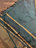 Premium semi Kanjeevaram silk saree- Bottle green