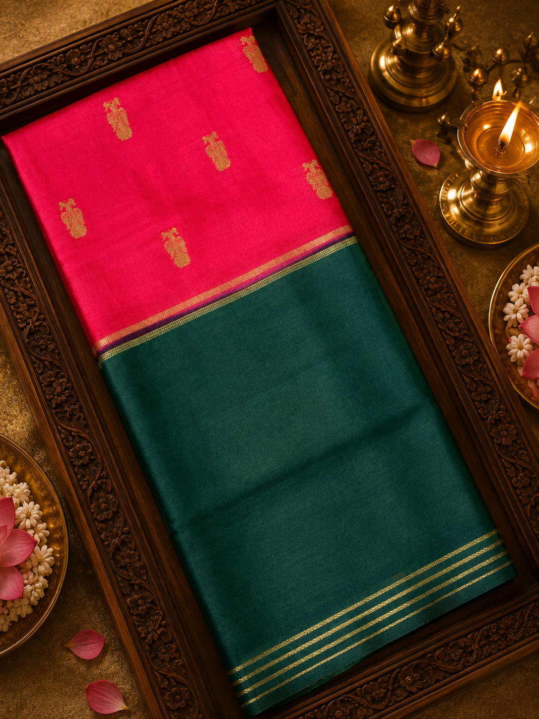 Pure Mix Mysore Crepe Silk Saree