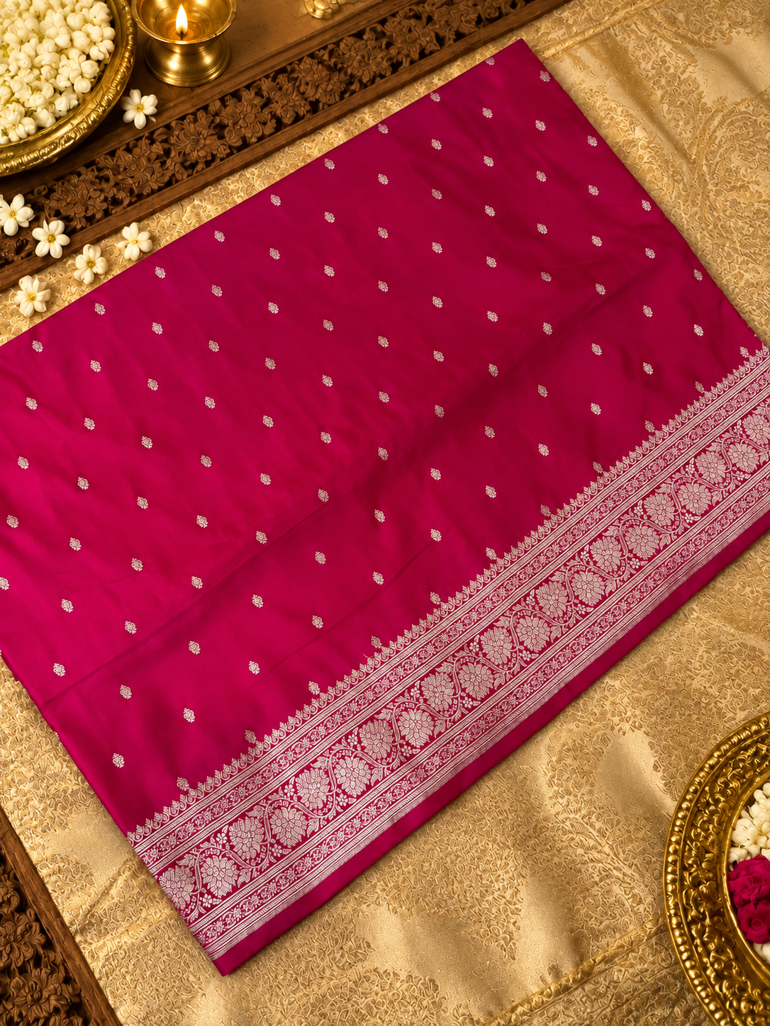 Premium Banarasi Crepe Satin Silk Saree -902860