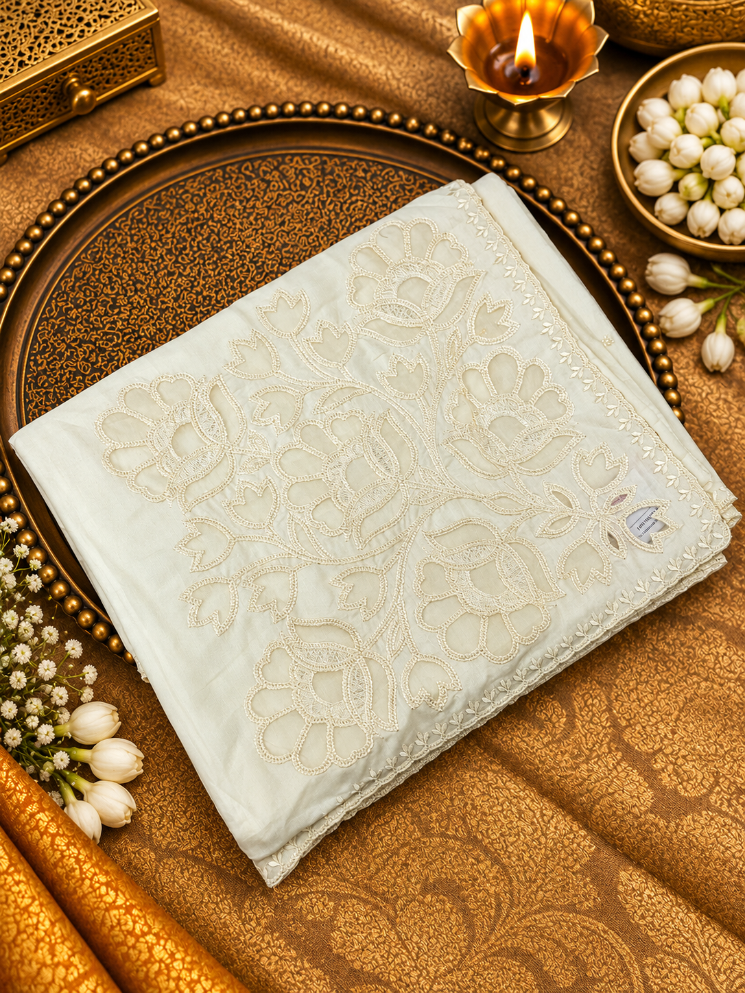 Premium Soft Organza Saree With Embroidery - 902677
