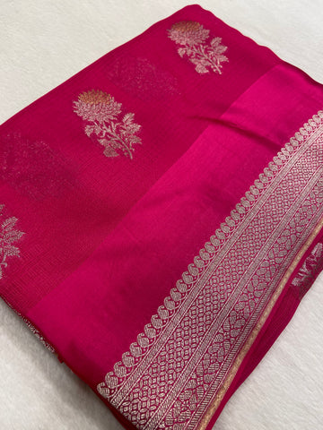 Pure Soft Manipuri Kota With Satin Border Saree