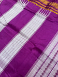 Premium quality Ilkal cotton saree- Wine and white