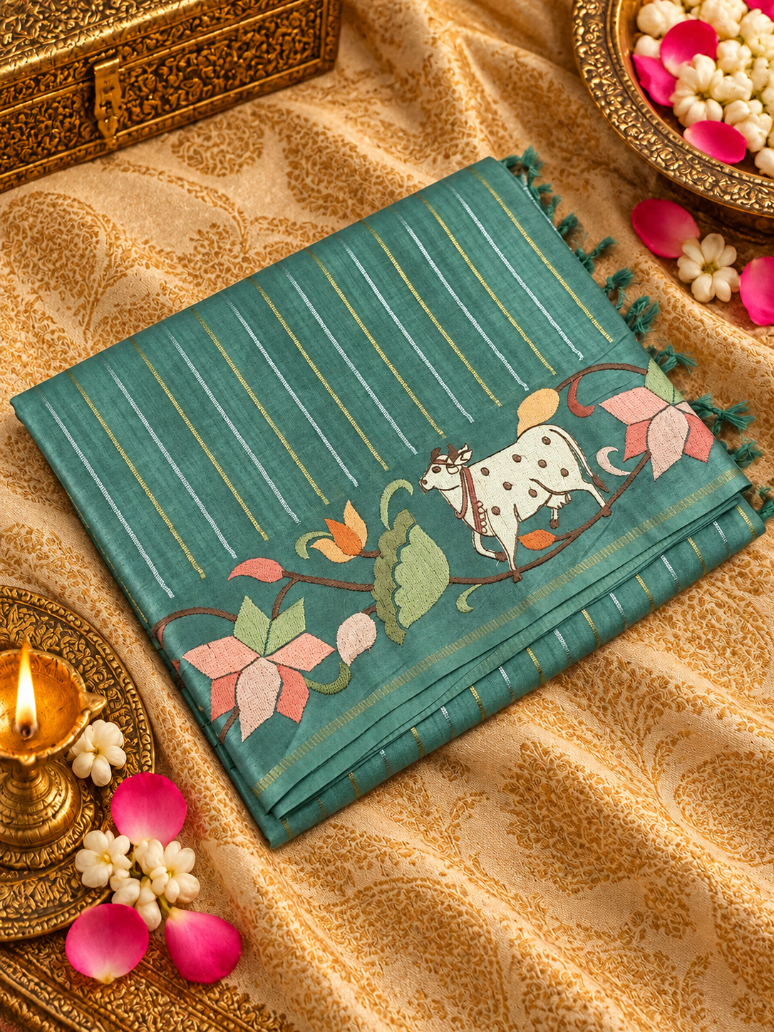 Pure Tassar Saree With Embroidery - 901997