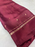 Pure Mix Crepe Mysore Silk Saree  (Deep Burgundy)