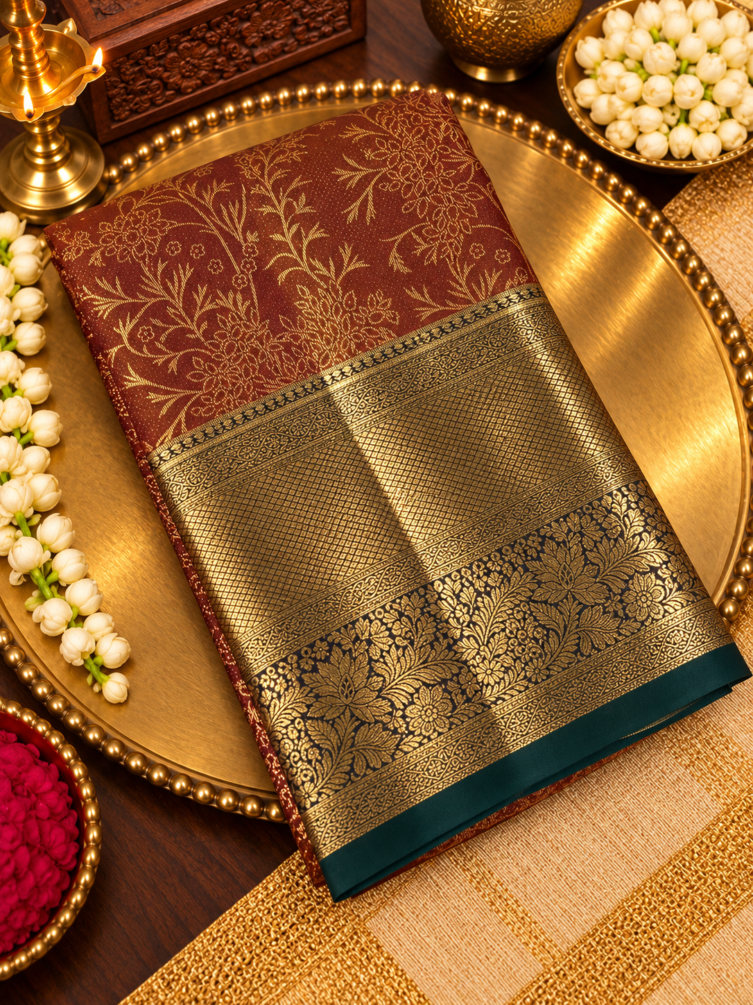 Premium Bridal Semi Kanchipuram Silk Saree - 902915