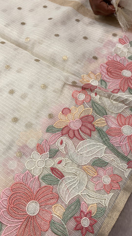 Premium Soft Organza With Embroidery Saree
