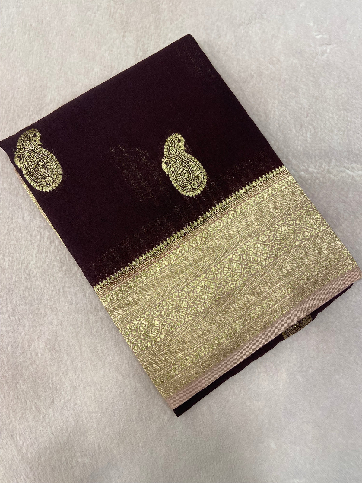 Premium Antique Zari Georgette Saree