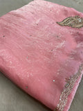 Premium Fendicrush Saree- Baby pink