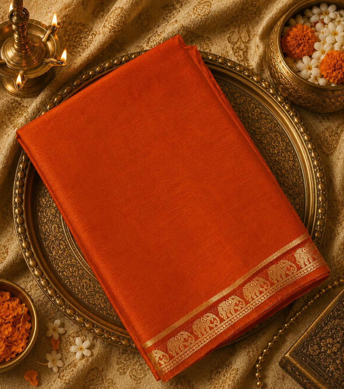 Premium semi mysore crepe silk saree