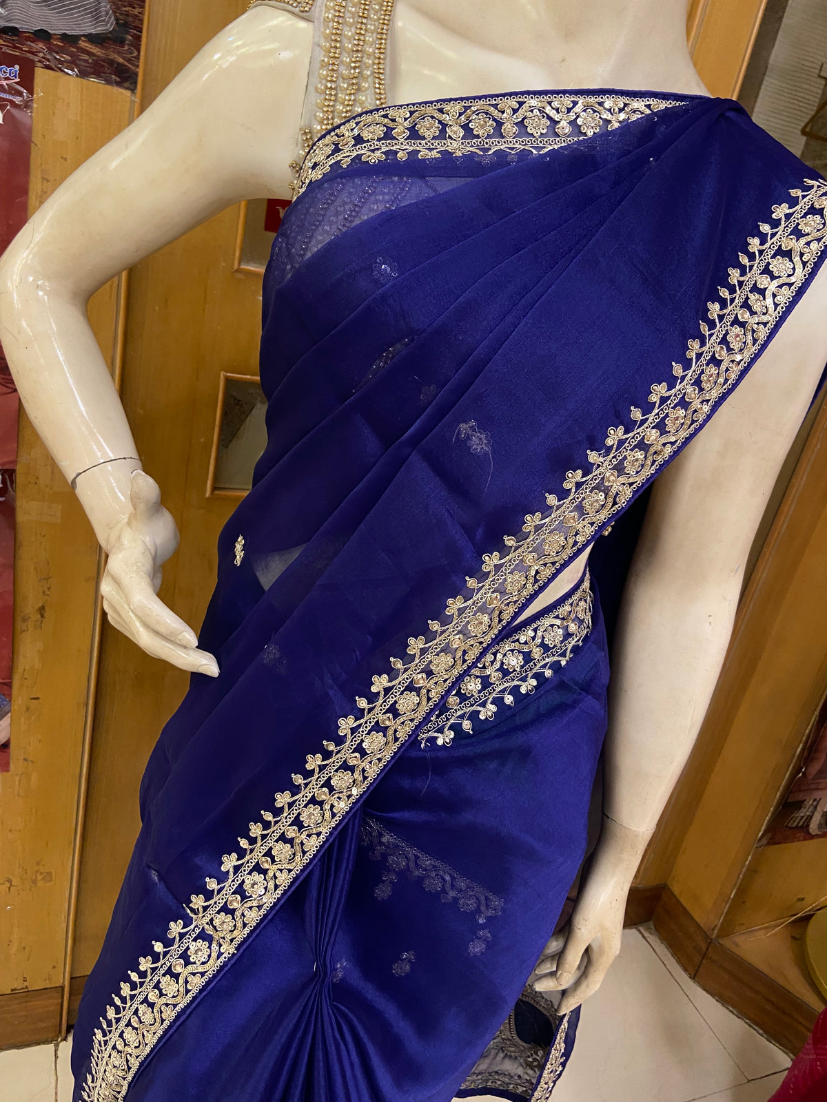 Premium Fancy Chiffon Saree With Work