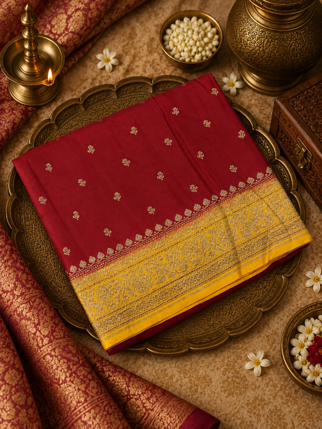 Pure Crepe Banarasi Silk Saree